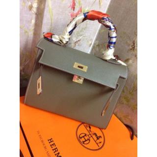 Hot Replica Hermes Kelly 28cm Togo Leather Bag Gray