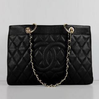 Imitation Best Chanel Shopping bags Black Ladies Lambskin Sale