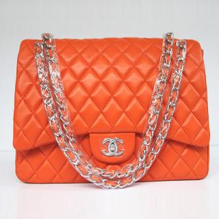 Imitation Best Classic Flap bags Orange Lambskin