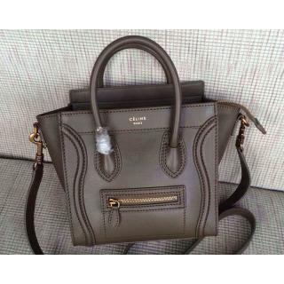 Imitation Celine Luggage Nano Bag in Original Leather Brown AU