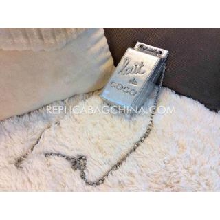 Imitation Chanel Lambskin Silver