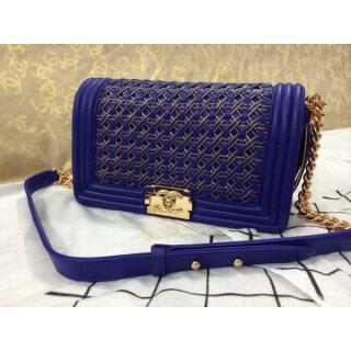 Imitation Chanel Le Boy Blue Calfskin Handbag Price