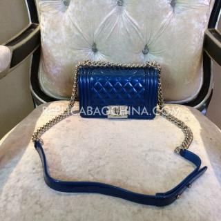 Imitation Chanel Le Boy Leather Blue