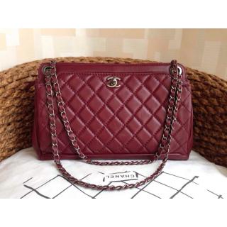 Imitation Chanel Quilted Leather Flap Shoulder Bag 2014 Date Red