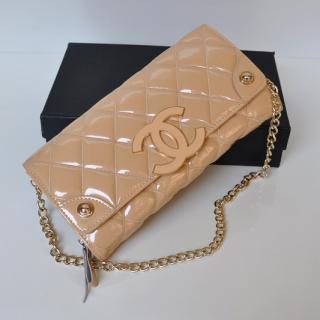 Imitation Chanel Wallet Enamel Ladies Apricot