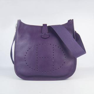 Imitation Cheap Hermes Evelyne Purple Cow Leather