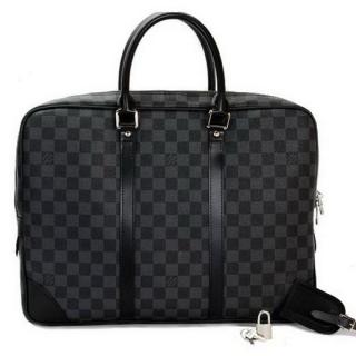 Imitation Damier Canvas Briefcase Grey