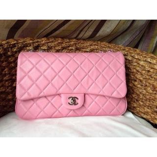 Imitation Designer Chanel Lambskin Leather 3 Jumbo Flap Bag A94024 Pink