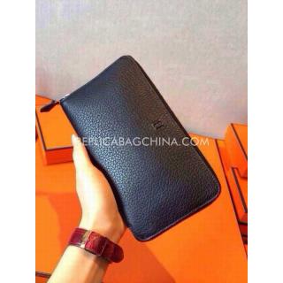 Imitation Hermes Clutch Calfskin Blue