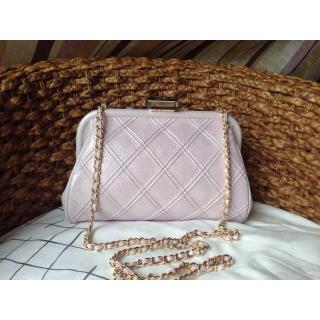 Imitation High Quality Chanel New Clutch Shoulder Bag Pale Pink 2014