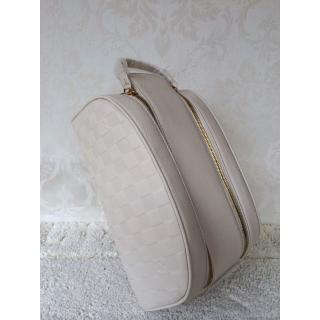 Imitation Louis Vuitton Damier Infini Double Zip Vanity Bag White