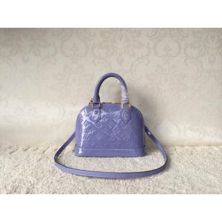 Imitation Louis Vuitton Monogram Vernis Alma BB Bag Sky Blue