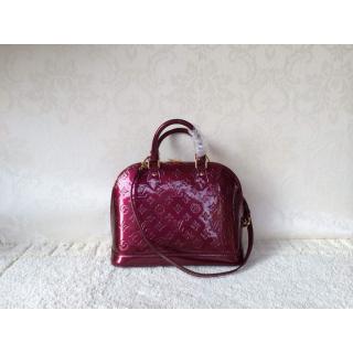 Imitation Louis Vuitton Monogram Vernis Alma PM Bag Burgundy