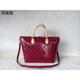 Imitation Louis Vuitton Montebello Monogram Vernis MM Bag Dark Red For Sale