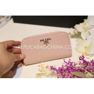 Imitation Prada Key Bag Apricot Calfskin