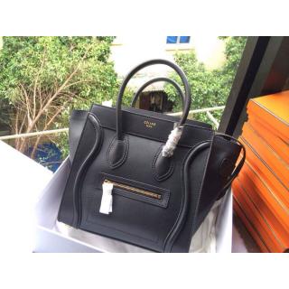 Knockoff Celine Luggage Mini Bag in Original Leather Black For Sale