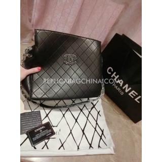 Knockoff Chanel Handbag Black Genuine Leather