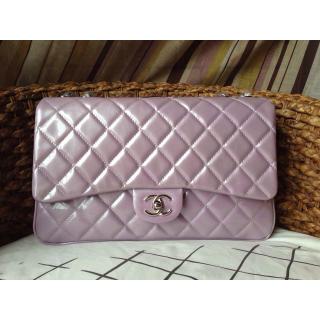 Knockoff Chanel Lambskin Patent 3 Jumbo Flap Bag A94024 Lavender