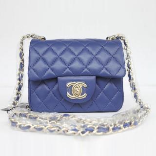 Knockoff Cheap Classic Flap bags Ladies Blue Lambskin Sale