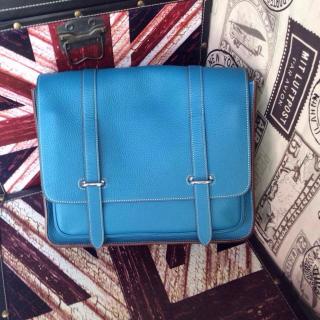 Knockoff Hermes Steven 28cm Men's Bag Blue