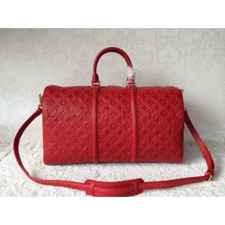 Knockoff Hot Louis Vuitton Monogram Empreinte Keepall 45 Bandouliere Bag Red