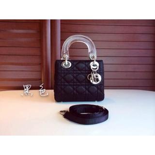 Knockoff Lady Dior Bag Black with Resin Handle 2014