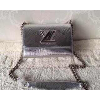 Knockoff Louis Vuitton Epi Twist Lock Bag Silver Cruise 2015