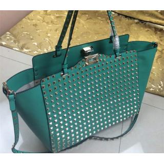 Knockoff Valentino All Over Rockstud Shopping Bag Cyan