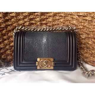 Luxury Chanel Boy Flap Shoulder Small Bag In Original Pearl Leather Black