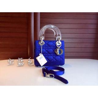 New Lady Dior Bag Blue with Resin Handle 2014