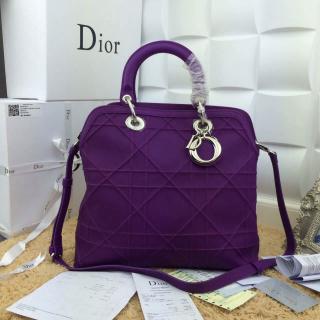 Quality Dior Granville Tote Bag in Lambskin Leather Purple