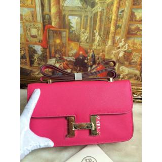 Replica 1:1 Hermes Constance 28cm Elan Epsom Bag Fushia Togo Leather