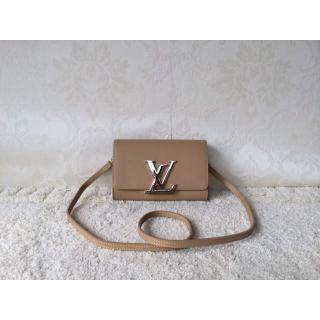 Replica AAA Louis Vuitton Grained Leather Louise Strap PM Bag Camel