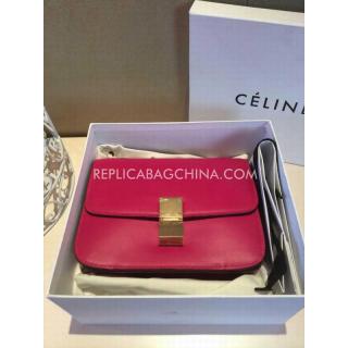 Replica Celine Handbag Calfskin Red Shoulder Bag