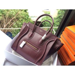 Replica Celine Luggage Mini Bag in Original Leather Wine