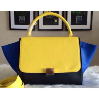 Replica Celine Trapeze Top Handle Bag Original Leather Yellow&Blue&Black