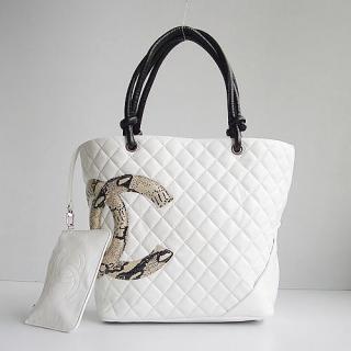 Replica Chanel Cambon bags Lambskin White