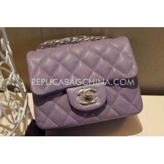 Replica Chanel Classic Flap Purple Snakeskin