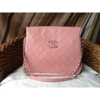 Replica Chanel Hampton Leather Shoulder Bag Pink