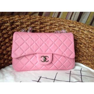 Replica Chanel Lambskin Leather 3 Medium Flap Bag A94032 Pink