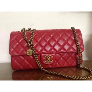 Replica Chanel Lambskin Leather Classic Double Flap Shoulder Bag Red For Sale