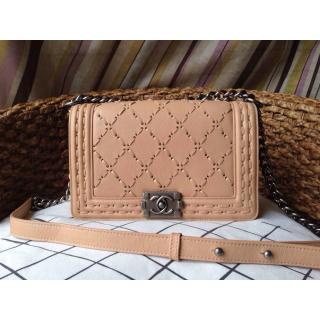 Replica Chanel Large Stitch Le Boy Flap Shoulder Bag Beige Fall 2014 at DE