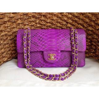 Replica Chanel Python Leather Classic 2.55 Flap Bag Lavender US