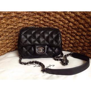 Replica Chanel Quilted Leather Flap Shoulder Mini Bag Black