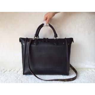 Replica Cheap Louis Vuitton Leather Shoulder Tote Bag Black