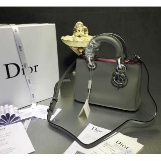 Replica Dior Calfskin Diorissimo Mini Bag ,Gray/Pink