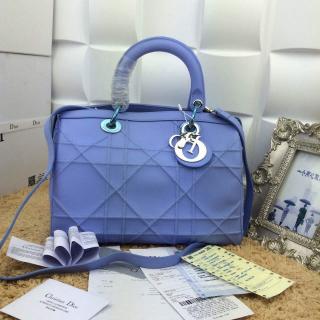 Replica Dior Granville Polochon Tote Bag in Lambskin Leather Baby Blue