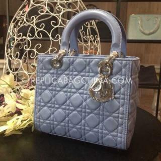 Replica Dior Lady Silver Lambskin