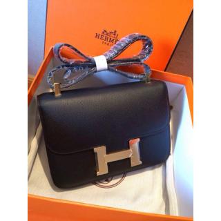 Replica Hermes Constance 23cm Epsom Bag Black Togo Leather AU