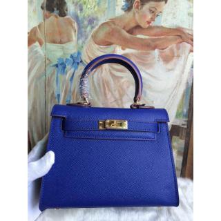 Replica Hermes Kelly 20cm Togo Leather Bag Blue CA